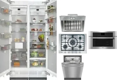 6 Piece Package Includes Refrigerator, Freezer, Cooktop, Wall Oven, Hood And Dishwasher