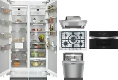 6 Piece Package Includes Refrigerator, Freezer, Cooktop, Wall Oven, Hood And Dishwasher