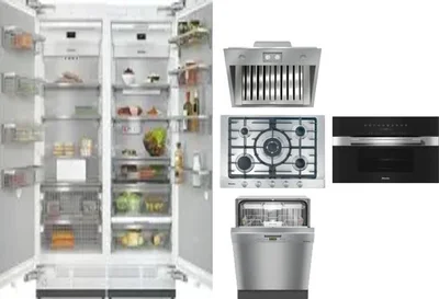 6 Piece Package Includes Refrigerator, Freezer, Cooktop, Wall Oven, Hood And Dishwasher