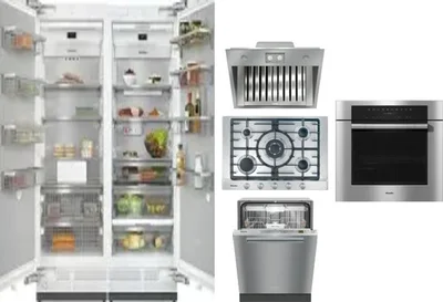 6 Piece Package Includes Refrigerator, Freezer, Cooktop, Wall Oven, Hood And Dishwasher