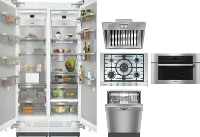 6 Piece Package Includes Refrigerator, Freezer, Cooktop, Wall Oven, Hood And Dishwasher