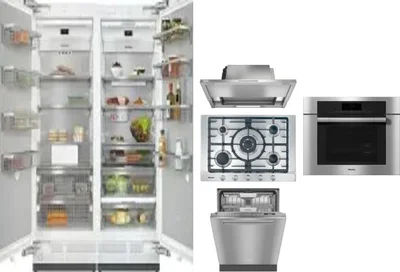 6 Piece Package Includes Refrigerator, Freezer, Cooktop, Wall Oven, Hood And Dishwasher