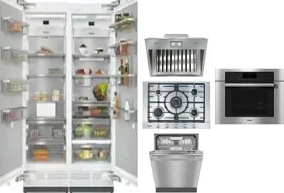 6 Piece Package Includes Refrigerator, Freezer, Cooktop, Wall Oven, Hood And Dishwasher