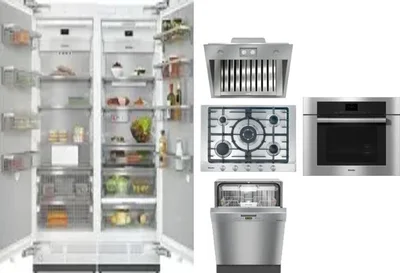 6 Piece Package Includes Refrigerator, Freezer, Cooktop, Wall Oven, Hood And Dishwasher