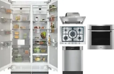 6 Piece Package Includes Refrigerator, Freezer, Cooktop, Wall Oven, Hood And Dishwasher