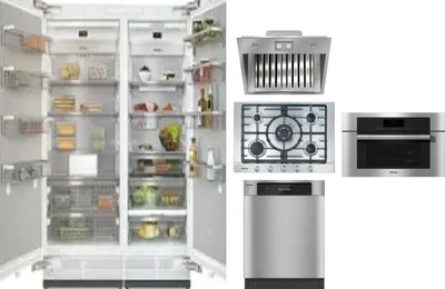6 Piece Package Includes Refrigerator, Freezer, Cooktop, Wall Oven, Hood And Dishwasher