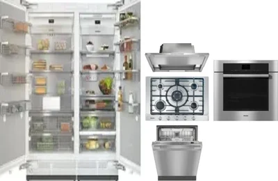 6 Piece Package Includes Refrigerator, Freezer, Cooktop, Wall Oven, Hood And Dishwasher