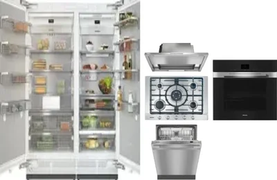 6 Piece Package Includes Refrigerator, Freezer, Cooktop, Wall Oven, Hood And Dishwasher