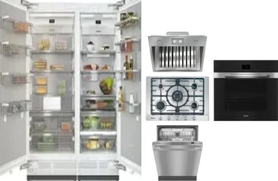 6 Piece Package Includes Refrigerator, Freezer, Cooktop, Wall Oven, Hood And Dishwasher