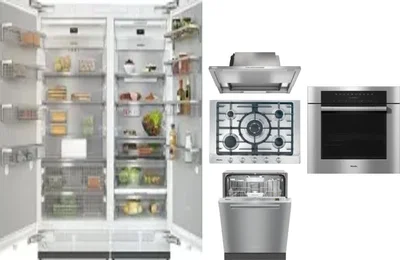 6 Piece Package Includes Refrigerator, Freezer, Cooktop, Wall Oven, Hood And Dishwasher
