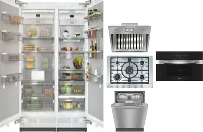 6 Piece Package Includes Refrigerator, Freezer, Cooktop, Wall Oven, Hood And Dishwasher