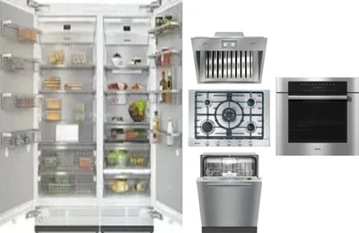 6 Piece Package Includes Refrigerator, Freezer, Cooktop, Wall Oven, Hood And Dishwasher