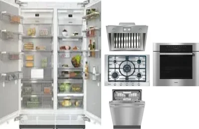 6 Piece Package Includes Refrigerator, Freezer, Cooktop, Wall Oven, Hood And Dishwasher