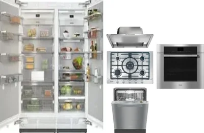 6 Piece Package Includes Refrigerator, Freezer, Cooktop, Wall Oven, Hood And Dishwasher