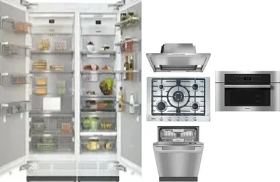 6 Piece Package Includes Refrigerator, Freezer, Cooktop, Wall Oven, Hood And Dishwasher