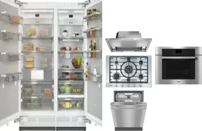 6 Piece Package Includes Refrigerator, Freezer, Cooktop, Wall Oven, Hood And Dishwasher