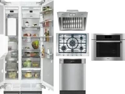 6 Piece Package Includes Refrigerator, Freezer, Cooktop, Wall Oven, Hood And Dishwasher