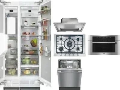 6 Piece Package Includes Refrigerator, Freezer, Cooktop, Wall Oven, Hood And Dishwasher