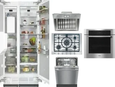 6 Piece Package Includes Refrigerator, Freezer, Cooktop, Wall Oven, Hood And Dishwasher