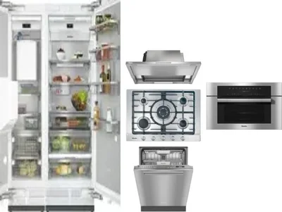 6 Piece Package Includes Refrigerator, Freezer, Cooktop, Wall Oven, Hood And Dishwasher