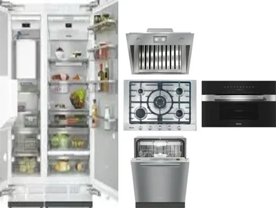 6 Piece Package Includes Refrigerator, Freezer, Cooktop, Wall Oven, Hood And Dishwasher