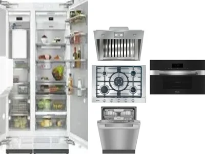 6 Piece Package Includes Refrigerator, Freezer, Cooktop, Wall Oven, Hood And Dishwasher