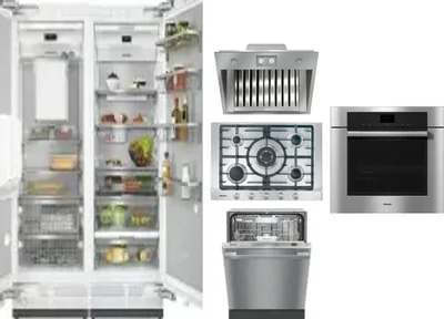 6 Piece Package Includes Refrigerator, Freezer, Cooktop, Wall Oven, Hood And Dishwasher
