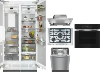 6 Piece Package Includes Refrigerator, Freezer, Cooktop, Wall Oven, Hood And Dishwasher