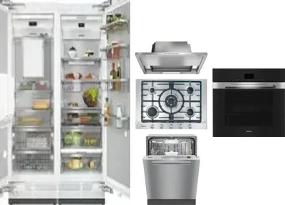 6 Piece Package Includes Refrigerator, Freezer, Cooktop, Wall Oven, Hood And Dishwasher