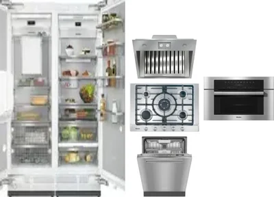6 Piece Package Includes Refrigerator, Freezer, Cooktop, Wall Oven, Hood And Dishwasher