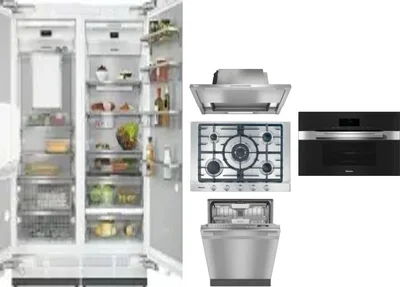 6 Piece Package Includes Refrigerator, Freezer, Cooktop, Wall Oven, Hood And Dishwasher