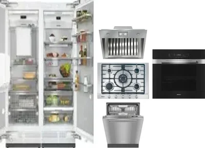 6 Piece Package Includes Refrigerator, Freezer, Cooktop, Wall Oven, Hood And Dishwasher