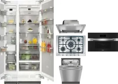 6 Piece Package Includes Refrigerator, Freezer, Cooktop, Wall Oven, Hood And Dishwasher