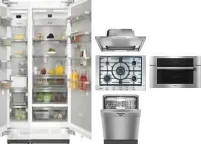 6 Piece Package Includes Refrigerator, Freezer, Cooktop, Wall Oven, Hood And Dishwasher