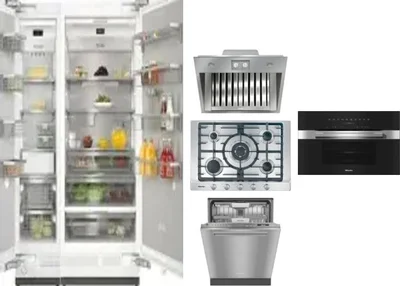 6 Piece Package Includes Refrigerator, Freezer, Cooktop, Wall Oven, Hood And Dishwasher