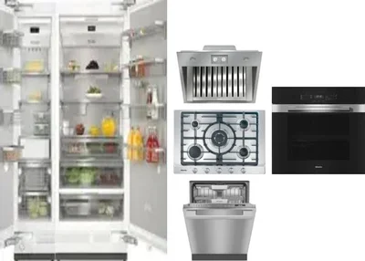 6 Piece Package Includes Refrigerator, Freezer, Cooktop, Wall Oven, Hood And Dishwasher