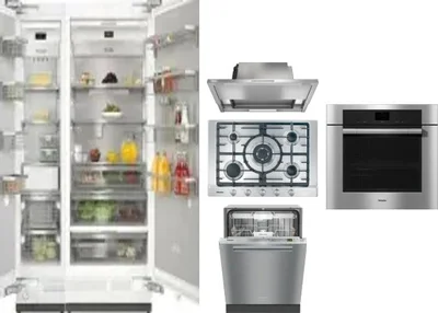 6 Piece Package Includes Refrigerator, Freezer, Cooktop, Wall Oven, Hood And Dishwasher