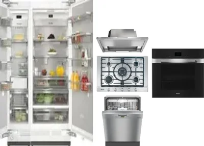 6 Piece Package Includes Refrigerator, Freezer, Cooktop, Wall Oven, Hood And Dishwasher