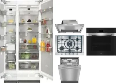6 Piece Package Includes Refrigerator, Freezer, Cooktop, Wall Oven, Hood And Dishwasher
