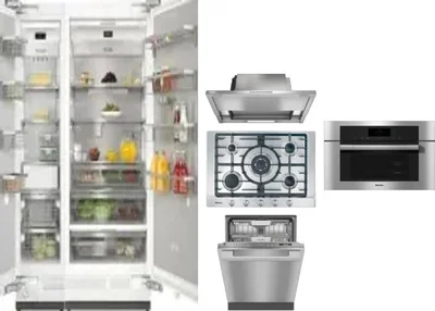 6 Piece Package Includes Refrigerator, Freezer, Cooktop, Wall Oven, Hood And Dishwasher