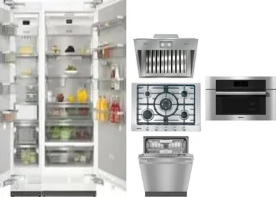 6 Piece Package Includes Refrigerator, Freezer, Cooktop, Wall Oven, Hood And Dishwasher