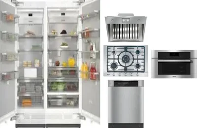 6 Piece Package Includes Refrigerator, Freezer, Cooktop, Wall Oven, Hood And Dishwasher