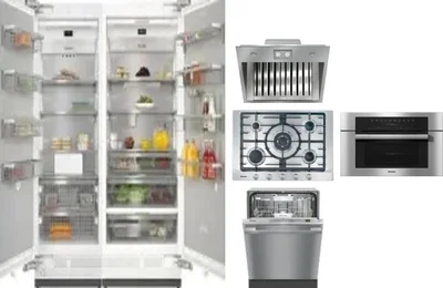 6 Piece Package Includes Refrigerator, Freezer, Cooktop, Wall Oven, Hood And Dishwasher