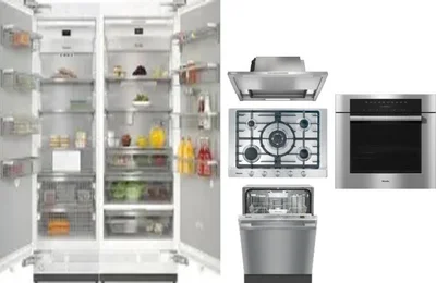 6 Piece Package Includes Refrigerator, Freezer, Cooktop, Wall Oven, Hood And Dishwasher