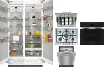 6 Piece Package Includes Refrigerator, Freezer, Cooktop, Wall Oven, Hood And Dishwasher