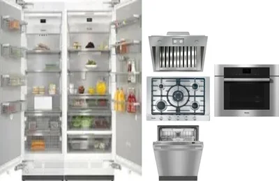 6 Piece Package Includes Refrigerator, Freezer, Cooktop, Wall Oven, Hood And Dishwasher