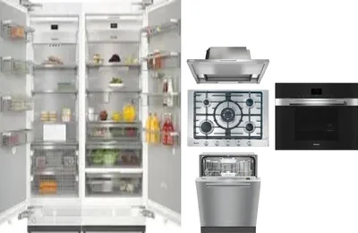 6 Piece Package Includes Refrigerator, Freezer, Cooktop, Wall Oven, Hood And Dishwasher