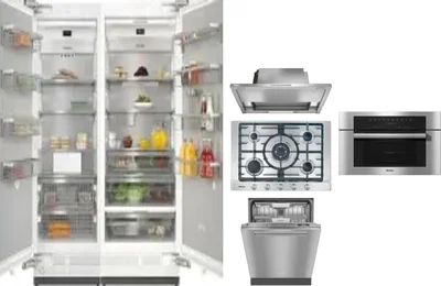 6 Piece Package Includes Refrigerator, Freezer, Cooktop, Wall Oven, Hood And Dishwasher