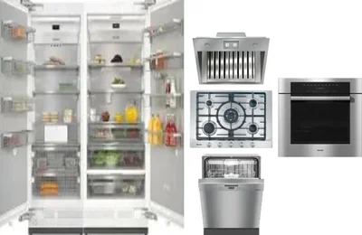 6 Piece Package Includes Refrigerator, Freezer, Cooktop, Wall Oven, Hood And Dishwasher