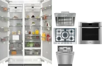 6 Piece Package Includes Refrigerator, Freezer, Cooktop, Wall Oven, Hood And Dishwasher